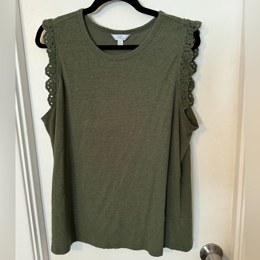 Time and Tru olive tank top size XL